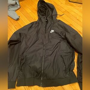 Nike Black Windbreaker Jacket with Hood